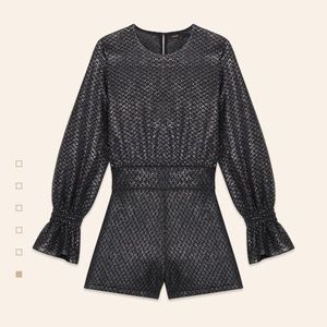Maje Silver Lurex playsuit NWT